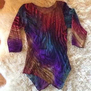 OOAK handmade, hand-died, American made silk tunic